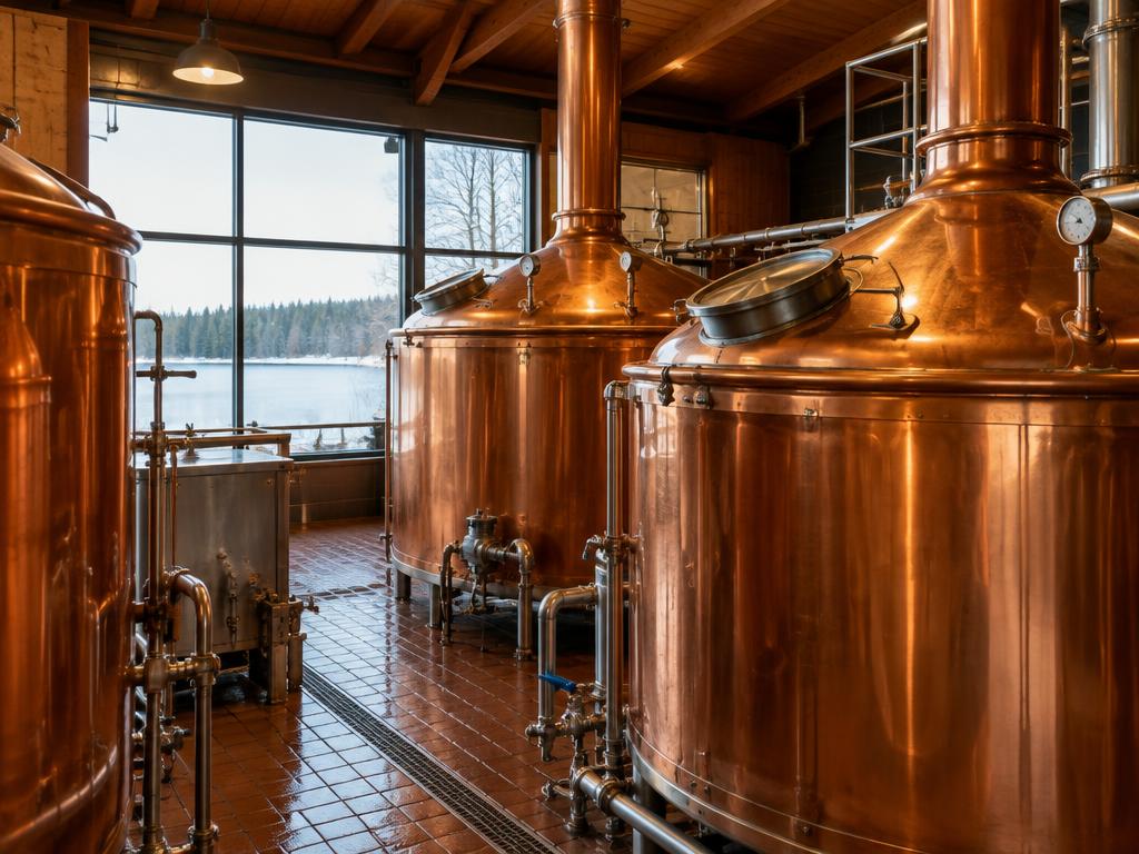 Brewing tanks at the brewery